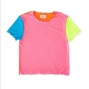 Lazy Oaf • FLURO COLOR BLOCK MESH TEE